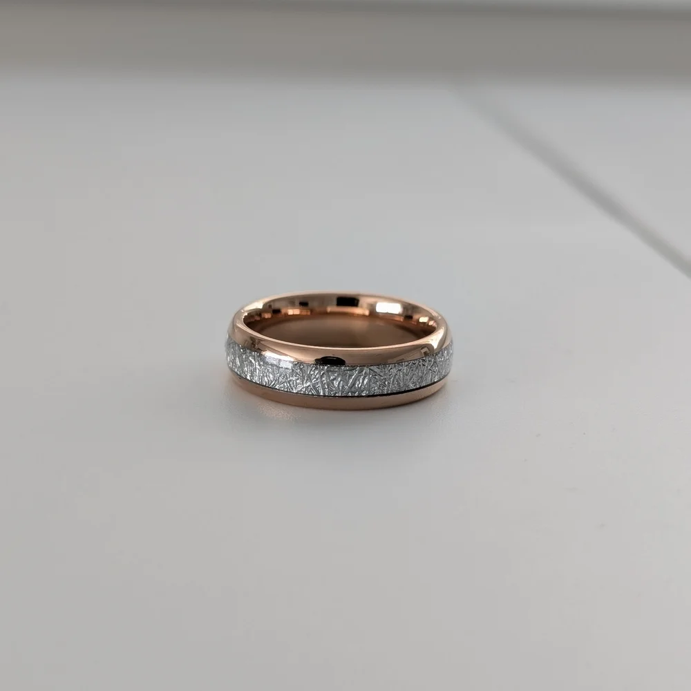 Rose Gold and Silver Textured Ring